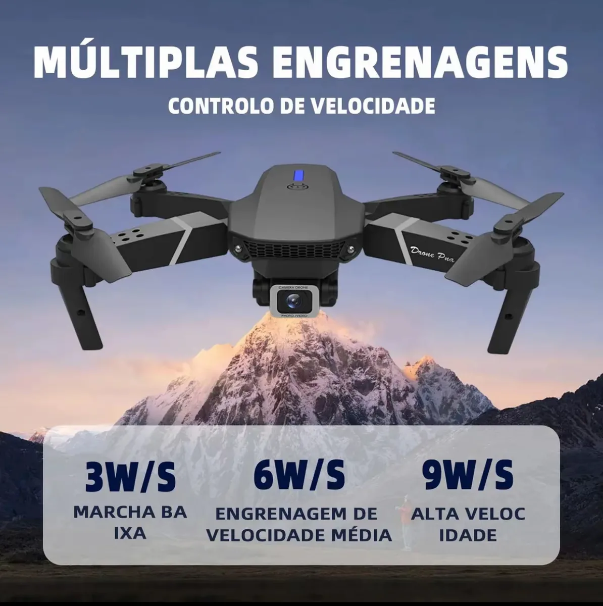Drone Dobrável com Câmera Dupla, Controle Remoto e Transmissão pelo Celular 5